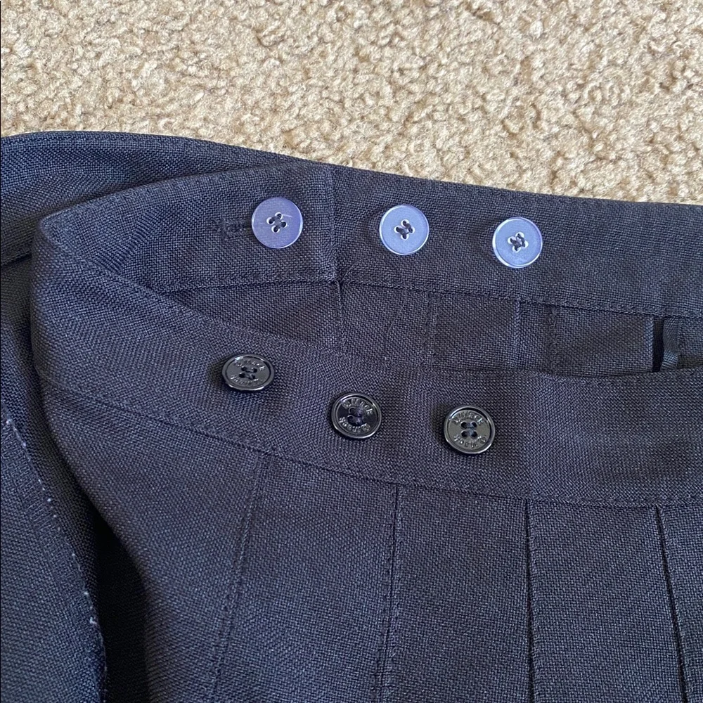 Black Pleated Skirt with Button Detail - Picture 3 of 3